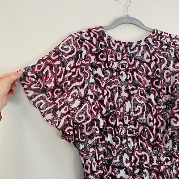 Rebecca minkoff red and black pattern short sleeve dress - Picture 3 of 7